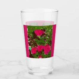 Vaso de vidrio cama de rosas