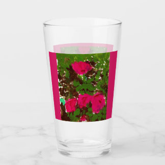 Vaso de vidrio cama de rosas