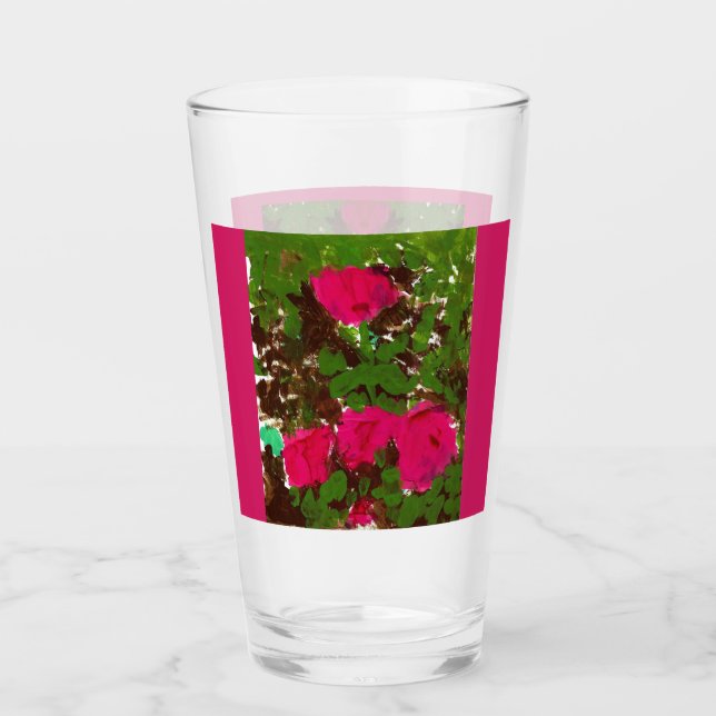 Vaso de vidrio cama de rosas (Anverso)