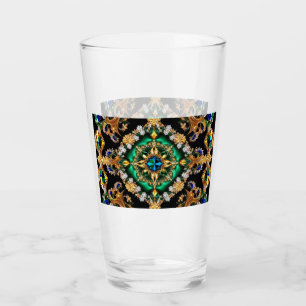 Vaso de vidrio con colores brasileños