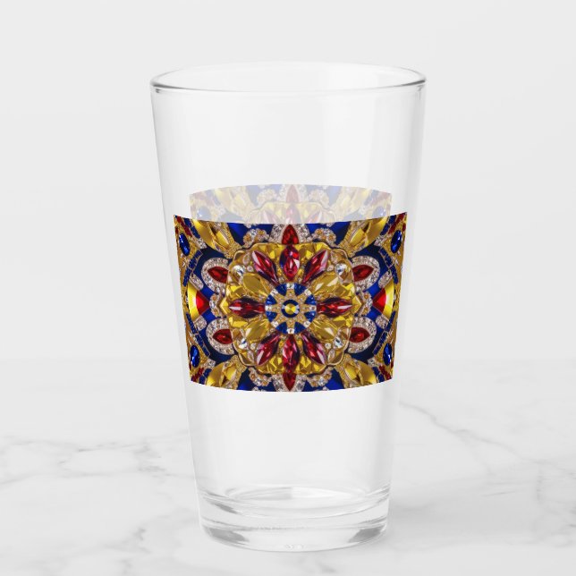 Vaso de vidrio con Colores de Colombia (Anverso)