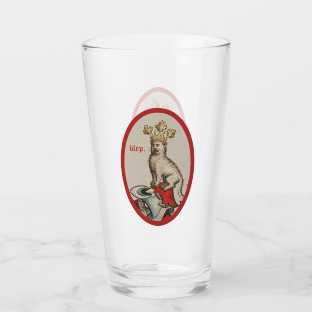 Vaso de vidrio de gato "Blep" medieval (Anverso)