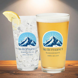 Vaso de vidrio de la estación de esquí Ski Buttern