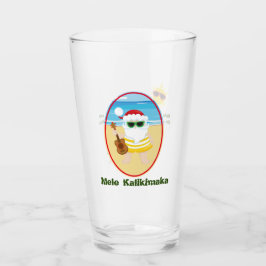 Vaso de vidrio de Papá Noel Aloha