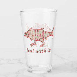 Vaso de vidrio de pez caminando medieval