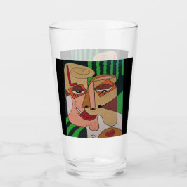 Vaso de vidrio del tipo tatuado