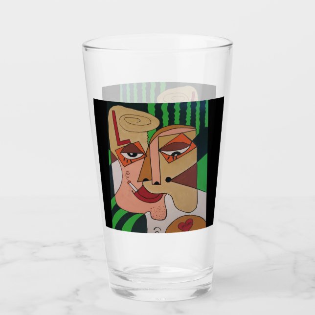 Vaso de vidrio del tipo tatuado (Anverso)