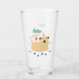 Vaso de vidrio feliz Puggy