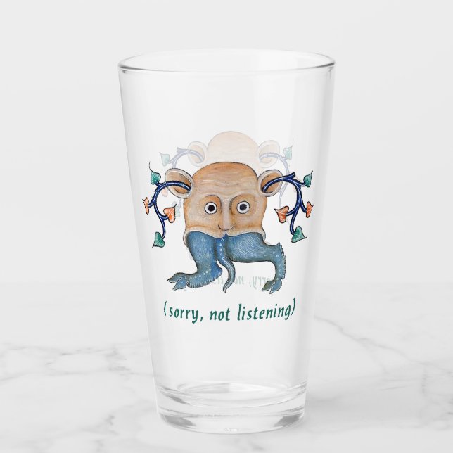 Vaso de vidrio "No escuchando" del Salterio de Lut (Anverso)