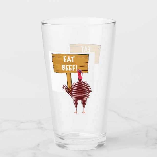 Vaso de vidrio para comer carne (Anverso)
