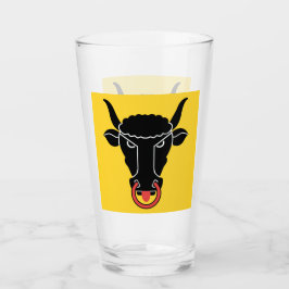 Vaso de vidrio patriótico con bandera de Uri, Suiz
