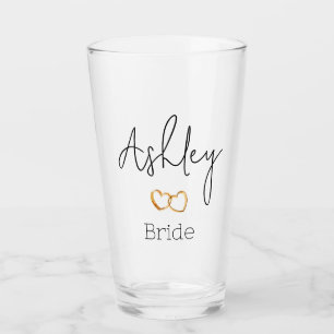 Vaso de vidrio personalizable para novia de boda
