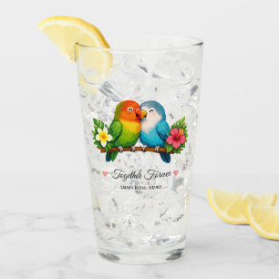 Vaso de vidrio personalizado de dos caras de pájar