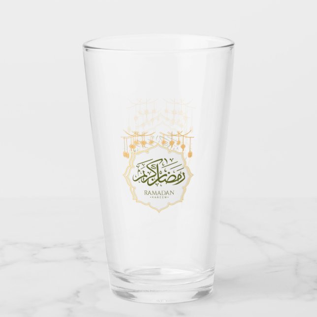 Vaso de vidrio Ramadan Kareem (Anverso)