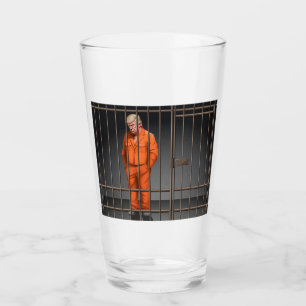 Vaso de vidrio Trump en la cárcel
