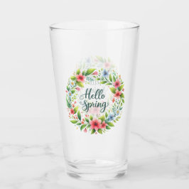 Vaso de vidrio - Vajilla floral de primavera