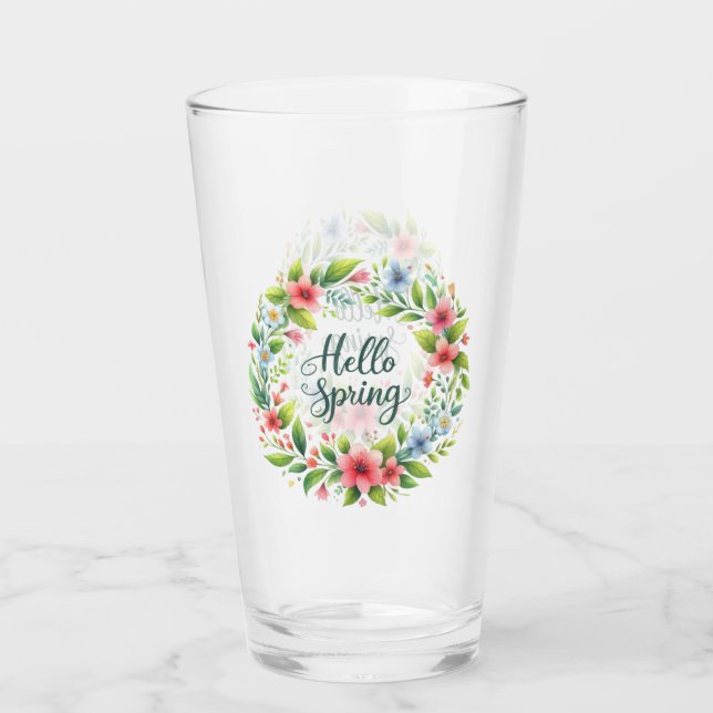 Vaso de vidrio - Vajilla floral de primavera (Anverso)