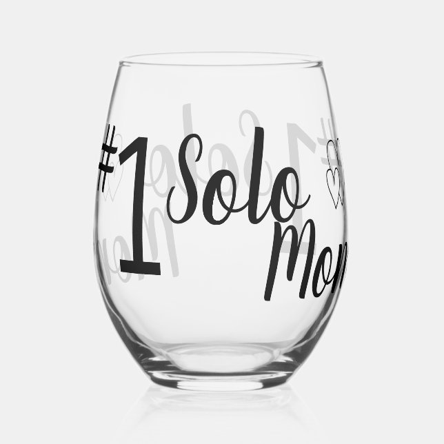 Vaso De Vino #1 Solo Mom Single Parent Drinkware Set (Anverso)
