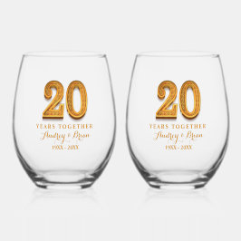 Vaso De Vino 20º Aniversario Personalizado