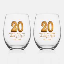 Vaso De Vino 20º Aniversario Personalizado
