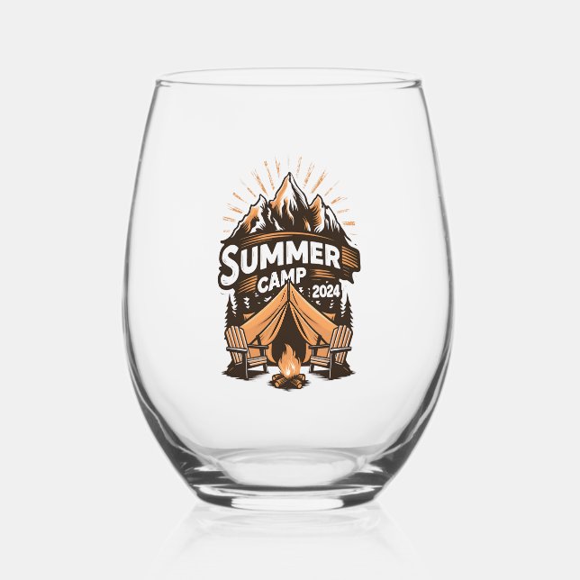 Vaso De Vino 2024 Campamento de Verano Vacaciones de Camping de (Anverso)