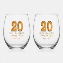 Vaso De Vino 20.º aniversario personalizado