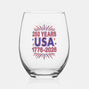 Vaso De Vino 250 años EE.UU.   1776-2026 Semiquincentenario