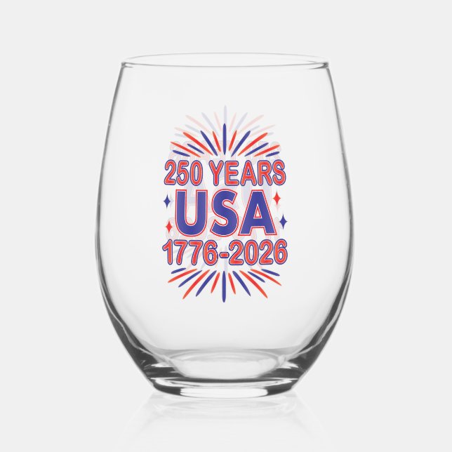 Vaso De Vino 250 años EE.UU. | 1776-2026 Semiquincentenario (Anverso)