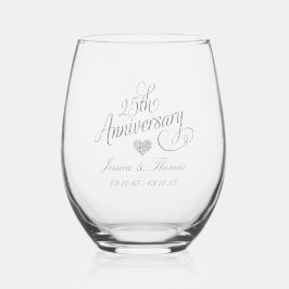 Vaso De Vino 25° Aniversario del Boda de Plata