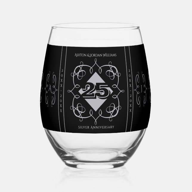 Vaso De Vino 25th Anniversary Victorian Drinkware Set (Anverso)
