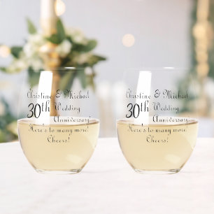 Vaso De Vino 30.º Aniversario de la Perla Boda