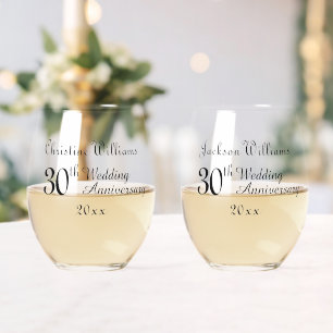 Vaso De Vino 30.º Aniversario de la Perla Boda
