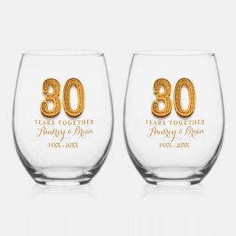Vaso De Vino 30th Anniversary Personalized