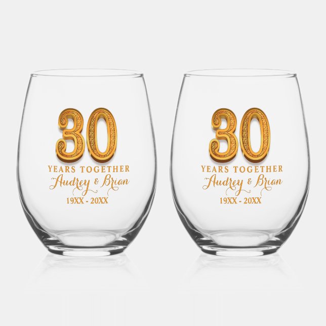 Vaso De Vino 30th Anniversary Personalized (Anverso)