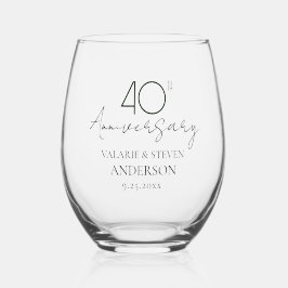 Vaso De Vino 40.º Aniversario Boda Keepsake