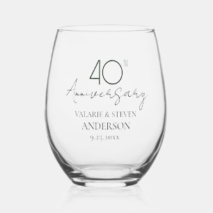 Vaso De Vino 40.º Aniversario Boda Keepsake