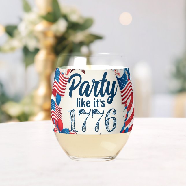 Vaso De Vino 4 de julio Fiesta (Insitu (Boda))