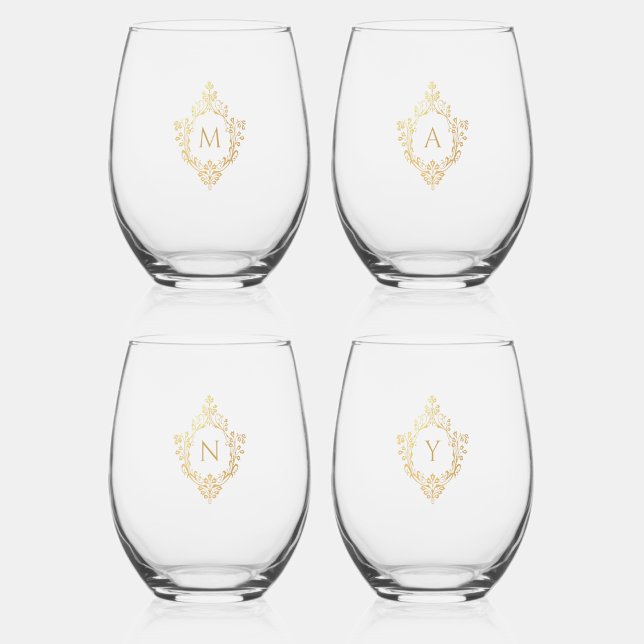 Vaso De Vino 4 Escudos del Relieve metalizado dorado de imitaci (Subido por el creador)