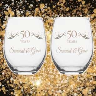 Vaso De Vino 50 Aniversario personalizado Mantener regalo Perso