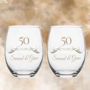 Vaso De Vino 50 Aniversario personalizado Mantener regalo Perso