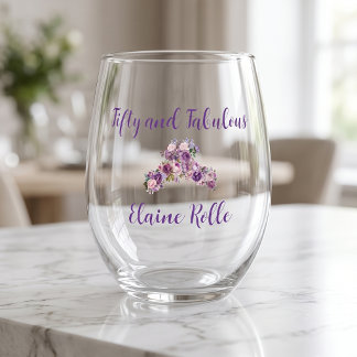 Vaso De Vino 50 y Fabuloso Elegante Moderno Púrpura