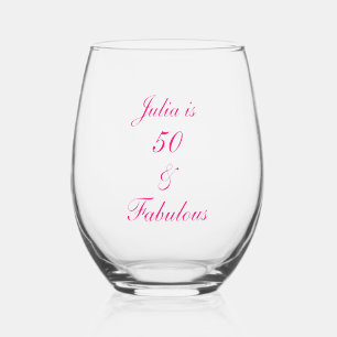 Vaso De Vino 50 Y Fabuloso Favor De Regalo Elegante Rosa De Cum