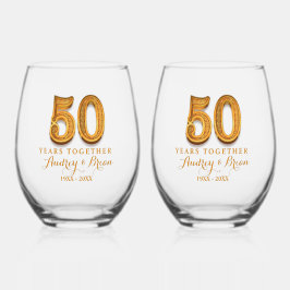 Vaso De Vino 50th Anniversary Personalized