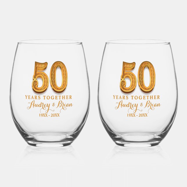 Vaso De Vino 50th Anniversary Personalized (Anverso)