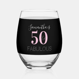 Vaso De Vino 50th Birthday Personalized Black Pink
