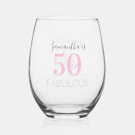 Vaso De Vino 50th Birthday Personalized Black Pink