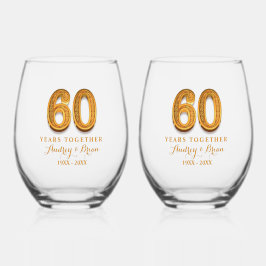 Vaso De Vino 60º Aniversario Personalizado