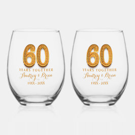 Vaso De Vino 60th Anniversary Personalized