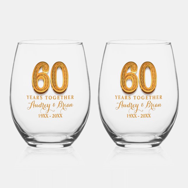 Vaso De Vino 60th Anniversary Personalized (Anverso)
