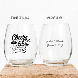 Vaso De Vino 65° Aniversario Boda Celebración elegante